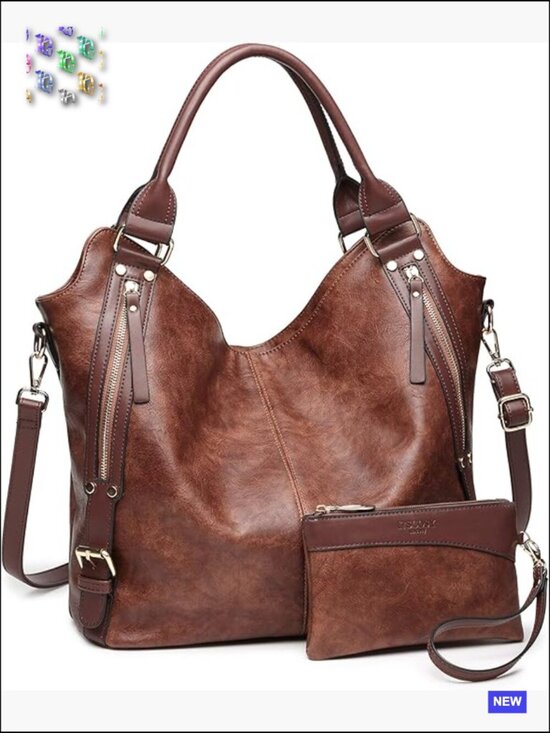 Handbags - PU Leather Hobo Tote Bag Elegant Minimal Chic Adjustable Shoulder Strap Slouchy